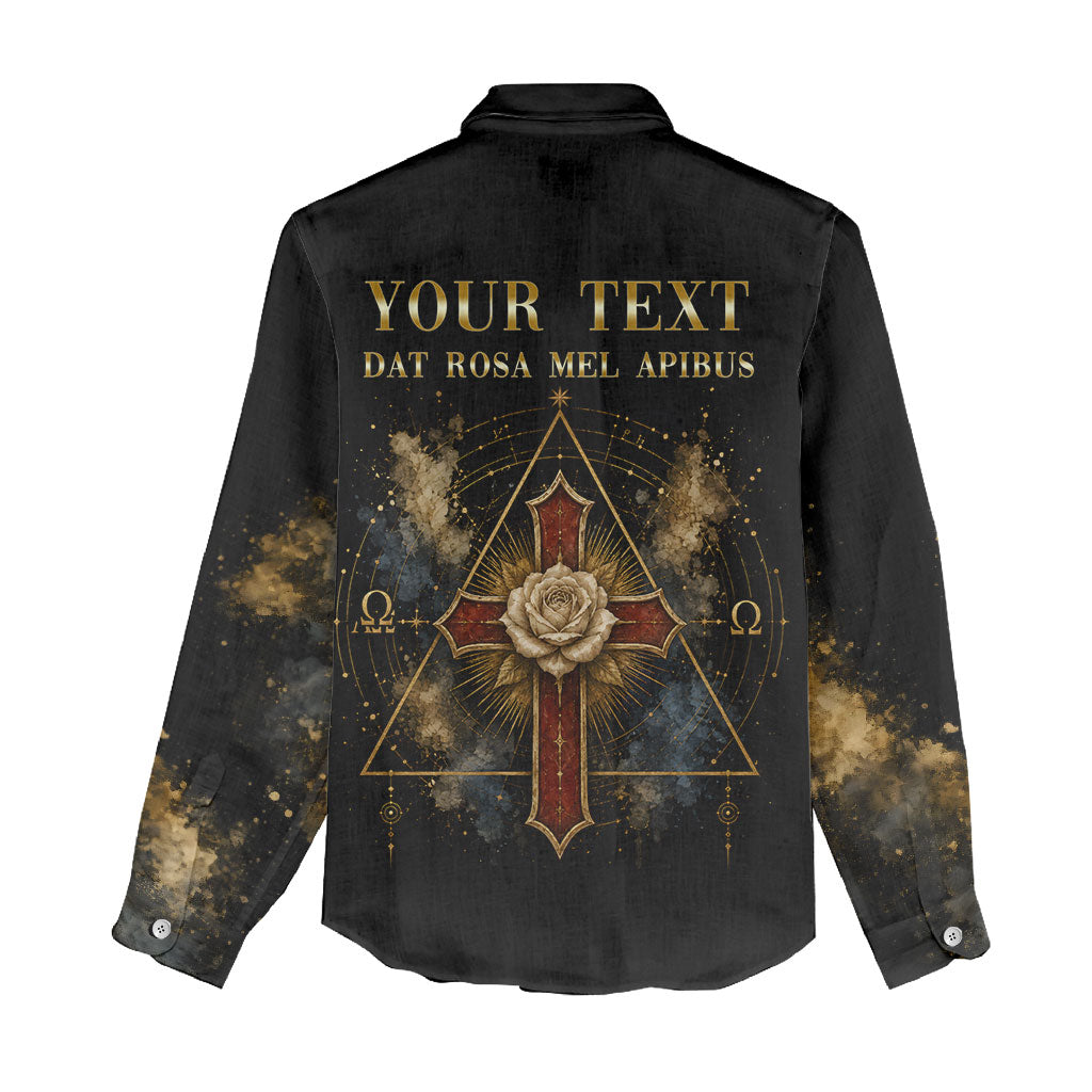 Personalized Rosicrucians Women Casual Shirt Sapiens Dominabitur Astris Rose Cross
