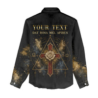 Personalized Rosicrucians Women Casual Shirt Sapiens Dominabitur Astris Rose Cross