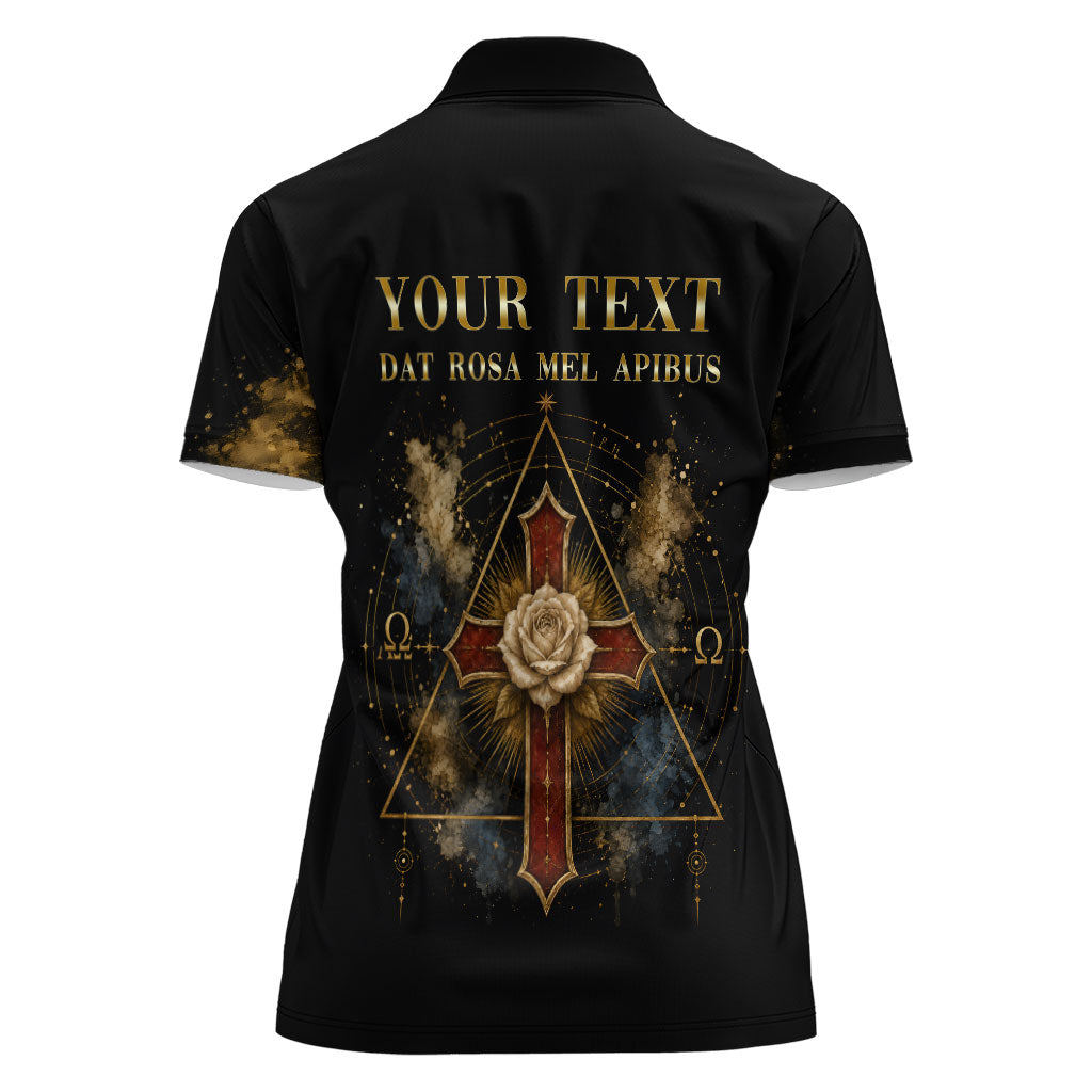 Personalized Rosicrucians Women Polo Shirt Sapiens Dominabitur Astris Rose Cross