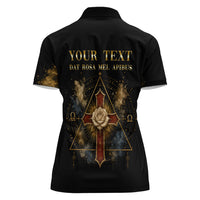 Personalized Rosicrucians Women Polo Shirt Sapiens Dominabitur Astris Rose Cross