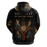 Personalized Rosicrucians Zip Hoodie Sapiens Dominabitur Astris Rose Cross