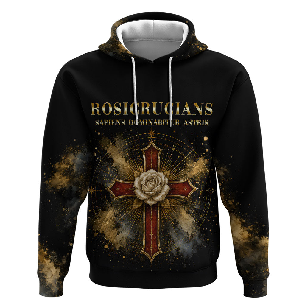 Personalized Rosicrucians Zip Hoodie Sapiens Dominabitur Astris Rose Cross