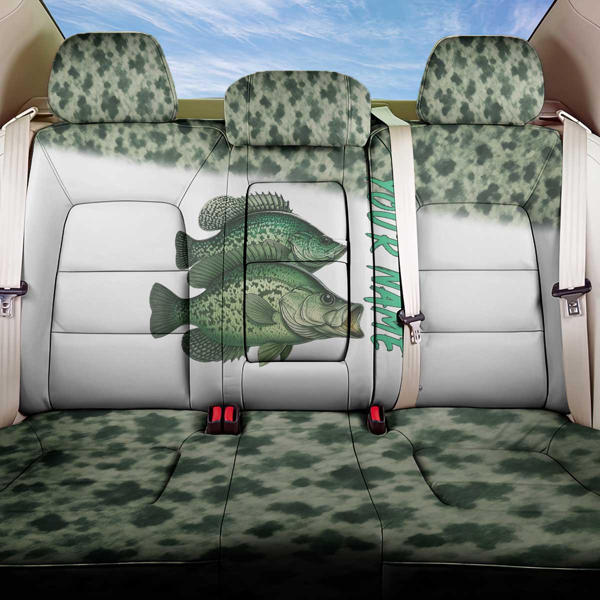 Crappie Tournament Fishing Customize Name Back Car Seat Cover Camo Fade and Custom Name Design - Wonder Print Shop