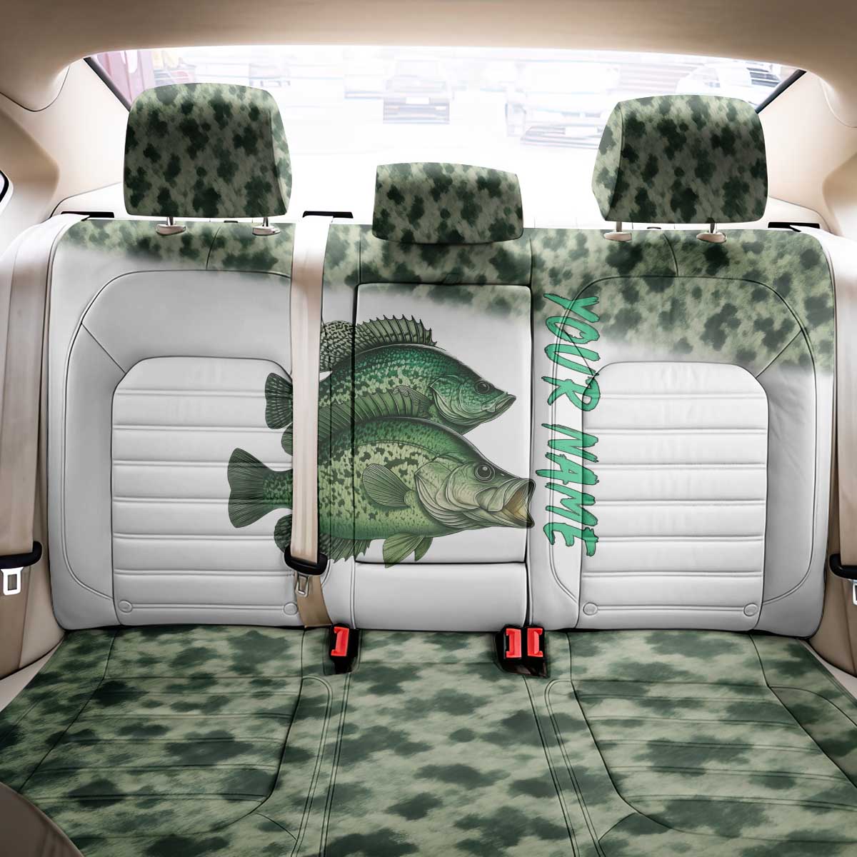 Crappie Tournament Fishing Customize Name Back Car Seat Cover Camo Fade and Custom Name Design - Wonder Print Shop