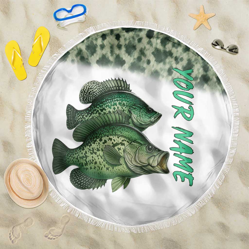 Crappie Tournament Fishing Customize Name Beach Blanket Camo Fade and Custom Name Design - Wonder Print Shop