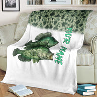 Crappie Tournament Fishing Customize Name Blanket Camo Fade and Custom Name Design - Wonder Print Shop
