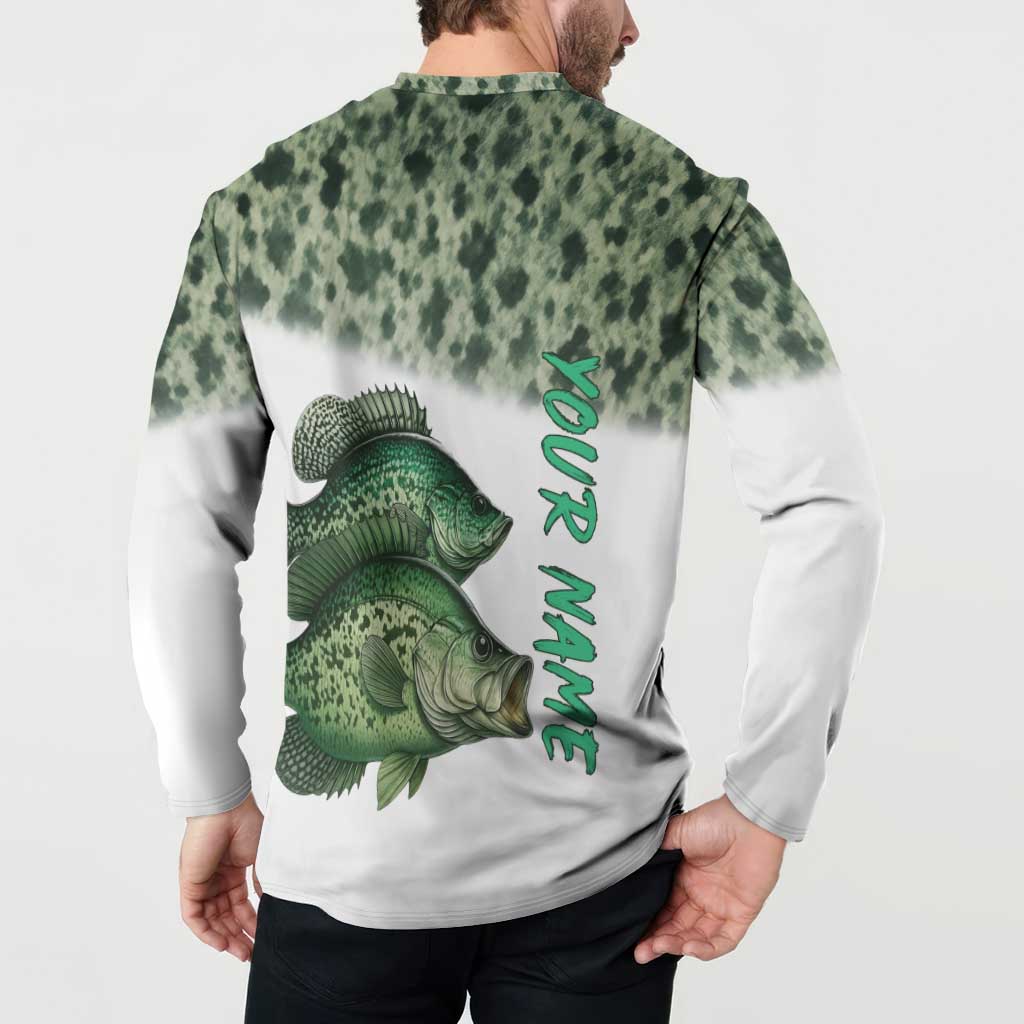 Crappie Tournament Fishing Customize Name Button Sweatshirt Camo Fade and Custom Name Design - Wonder Print Shop