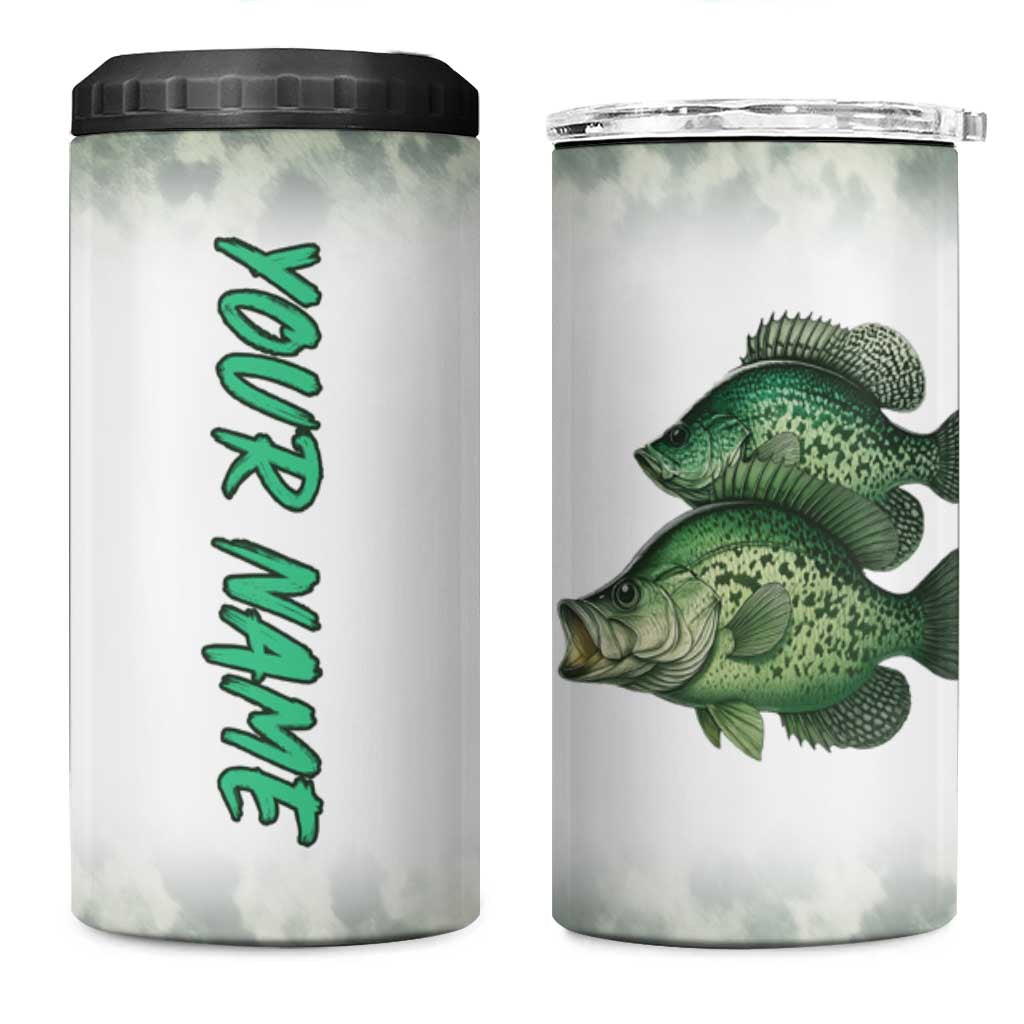 Crappie Tournament Fishing Customize Name 4 in 1 Can Cooler Tumbler Camo Fade and Custom Name Design - Wonder Print Shop