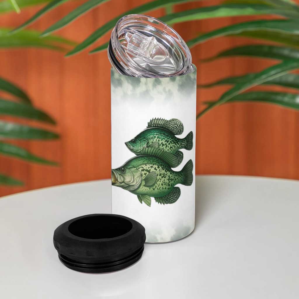 Crappie Tournament Fishing Customize Name 4 in 1 Can Cooler Tumbler Camo Fade and Custom Name Design - Wonder Print Shop