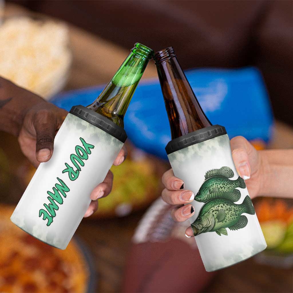 Crappie Tournament Fishing Customize Name 4 in 1 Can Cooler Tumbler Camo Fade and Custom Name Design - Wonder Print Shop