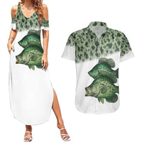 Crappie Tournament Fishing Customize Name Couples Matching Summer Maxi Dress and Hawaiian Shirt Camo Fade and Custom Name Design - Wonder Print Shop