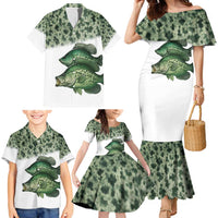 Crappie Tournament Fishing Customize Name Family Matching Mermaid Dress and Hawaiian Shirt Camo Fade and Custom Name Design - Wonder Print Shop