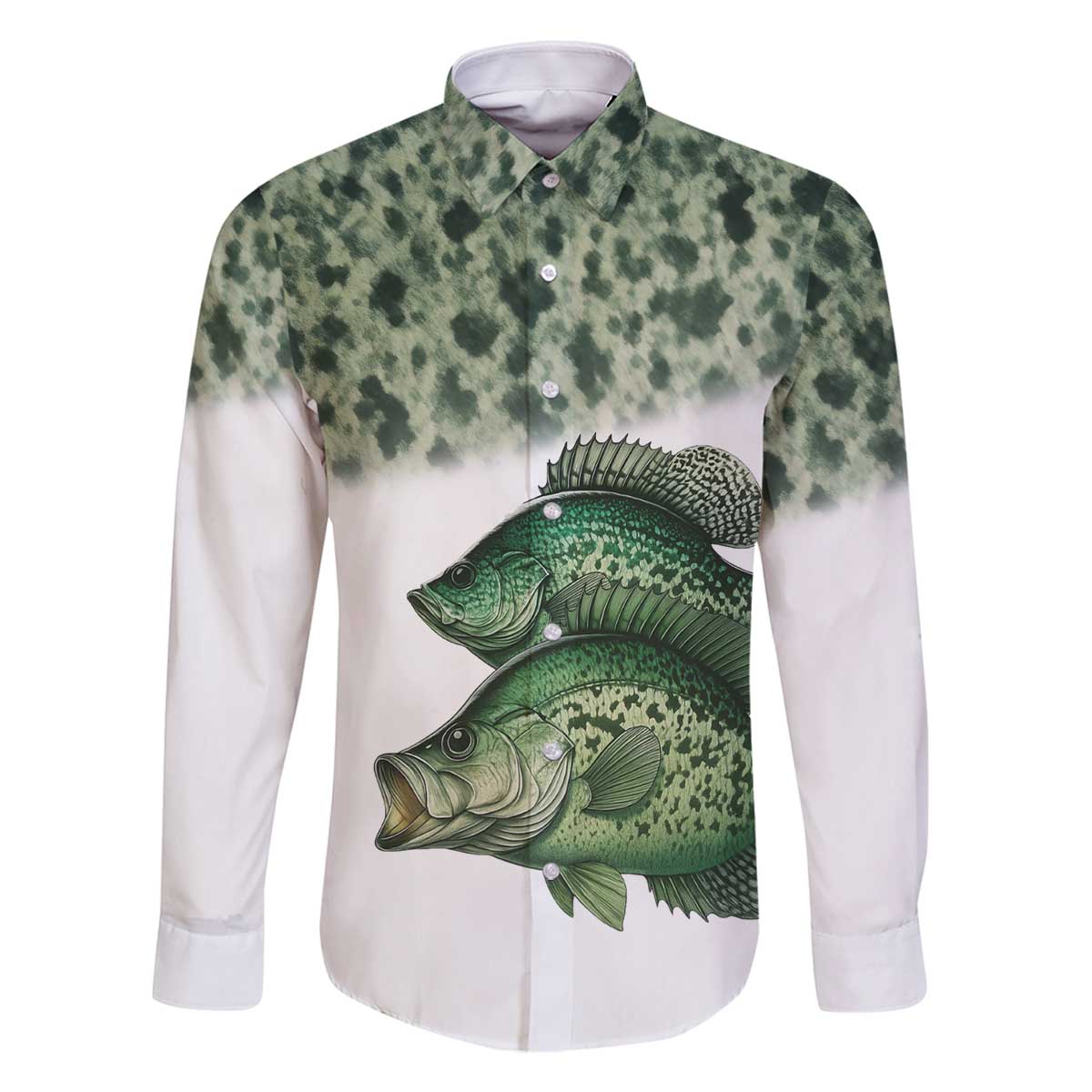 Crappie Tournament Fishing Customize Name Family Matching Off The Shoulder Long Sleeve Dress and Hawaiian Shirt Camo Fade and Custom Name Design - Wonder Print Shop