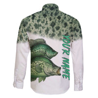 Crappie Tournament Fishing Customize Name Family Matching Off The Shoulder Long Sleeve Dress and Hawaiian Shirt Camo Fade and Custom Name Design - Wonder Print Shop
