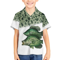 Crappie Tournament Fishing Customize Name Family Matching Off The Shoulder Long Sleeve Dress and Hawaiian Shirt Camo Fade and Custom Name Design - Wonder Print Shop