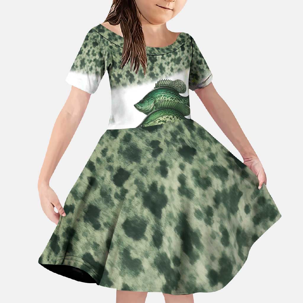 Crappie Tournament Fishing Customize Name Family Matching Off Shoulder Maxi Dress and Hawaiian Shirt Camo Fade and Custom Name Design - Wonder Print Shop