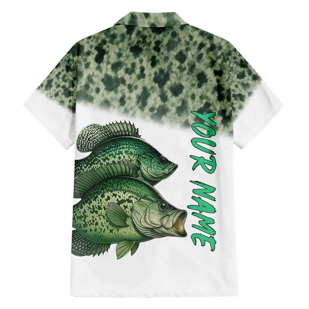 Crappie Tournament Fishing Customize Name Family Matching Off Shoulder Maxi Dress and Hawaiian Shirt Camo Fade and Custom Name Design - Wonder Print Shop