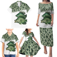 Crappie Tournament Fishing Customize Name Family Matching Puletasi and Hawaiian Shirt Camo Fade and Custom Name Design - Wonder Print Shop