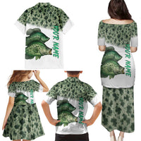 Crappie Tournament Fishing Customize Name Family Matching Puletasi and Hawaiian Shirt Camo Fade and Custom Name Design - Wonder Print Shop
