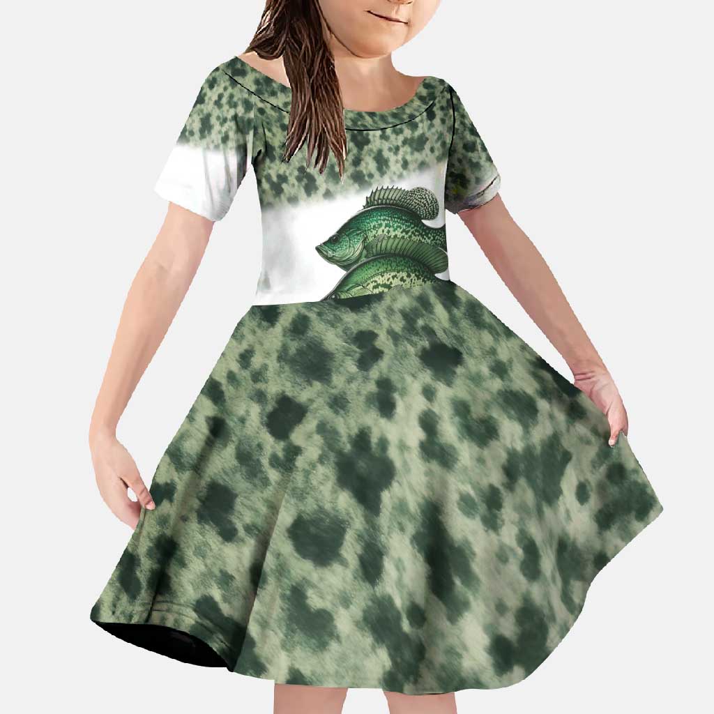 Crappie Tournament Fishing Customize Name Family Matching Short Sleeve Bodycon Dress and Hawaiian Shirt Camo Fade and Custom Name Design - Wonder Print Shop