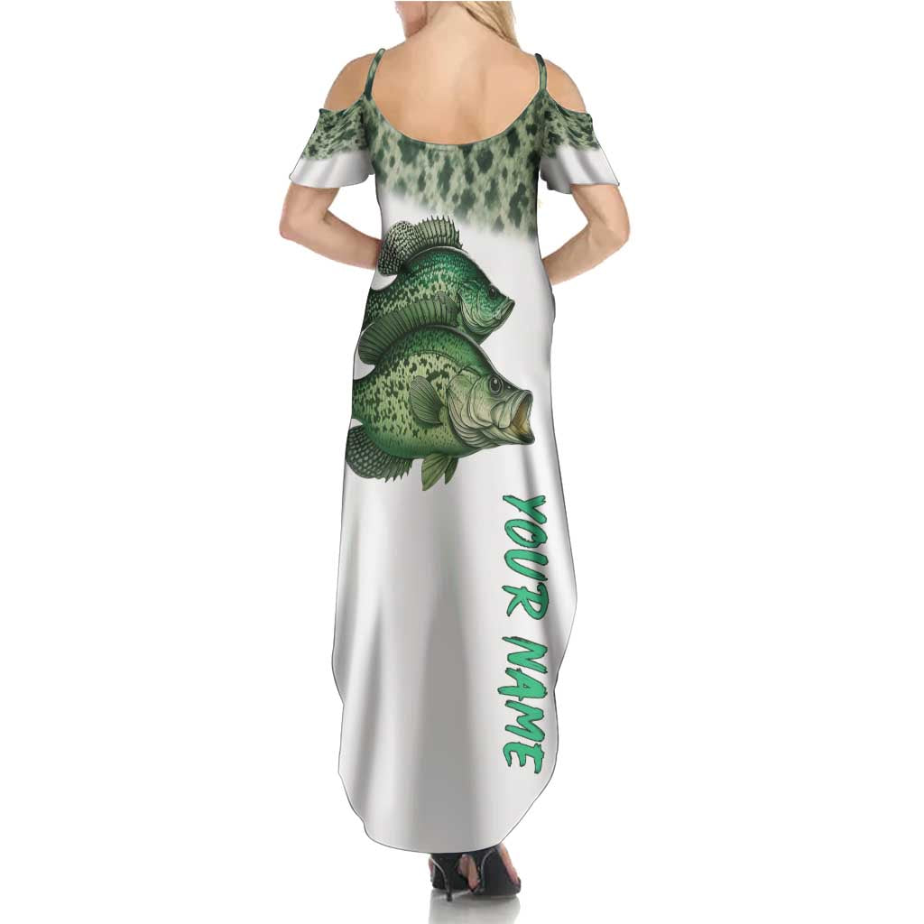 Crappie Tournament Fishing Customize Name Family Matching Summer Maxi Dress and Hawaiian Shirt Camo Fade and Custom Name Design - Wonder Print Shop