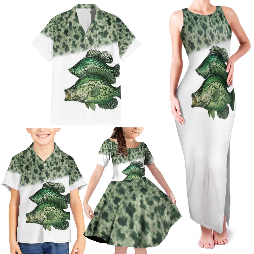 Crappie Tournament Fishing Customize Name Family Matching Tank Maxi Dress and Hawaiian Shirt Camo Fade and Custom Name Design - Wonder Print Shop