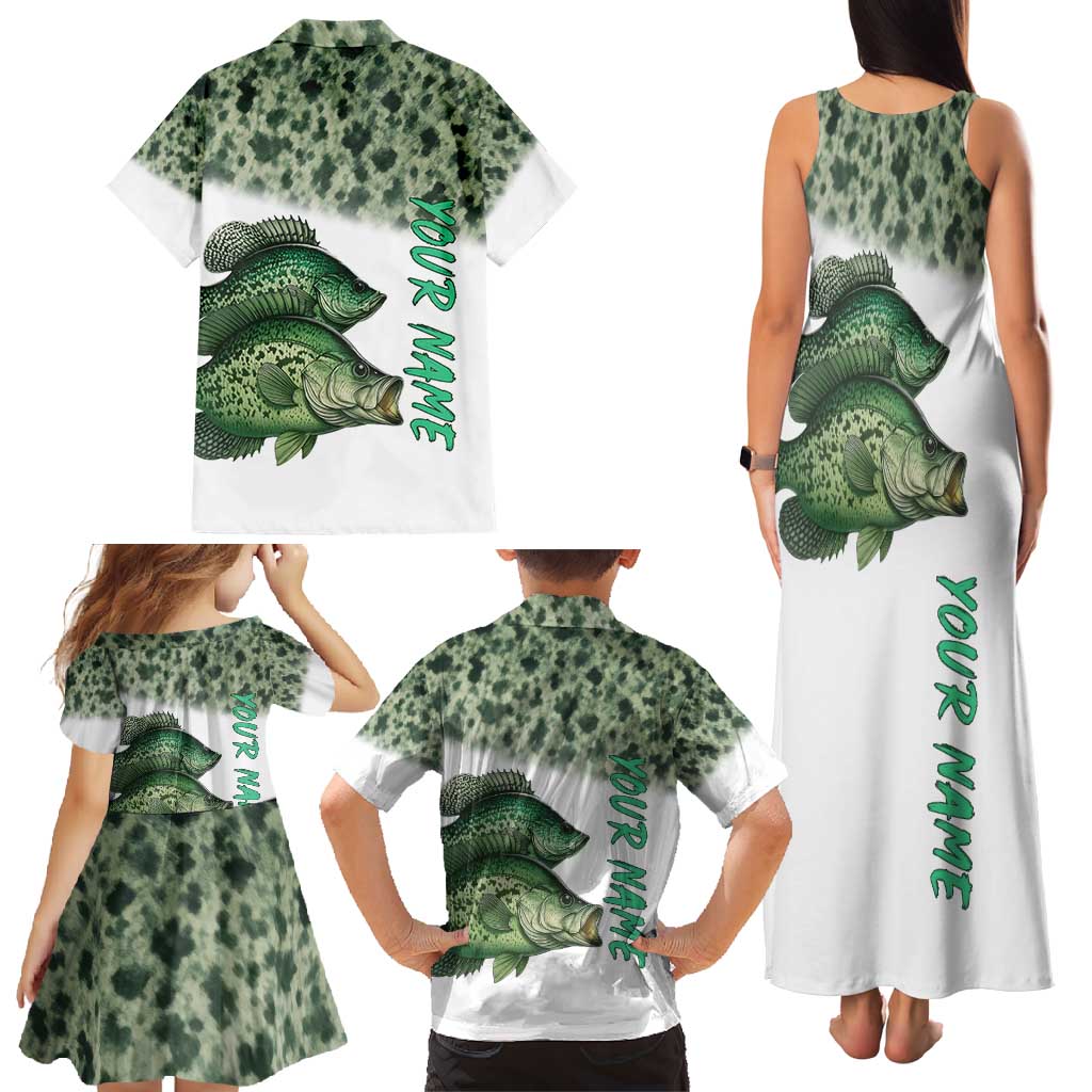 Crappie Tournament Fishing Customize Name Family Matching Tank Maxi Dress and Hawaiian Shirt Camo Fade and Custom Name Design - Wonder Print Shop