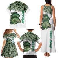 Crappie Tournament Fishing Customize Name Family Matching Tank Maxi Dress and Hawaiian Shirt Camo Fade and Custom Name Design - Wonder Print Shop