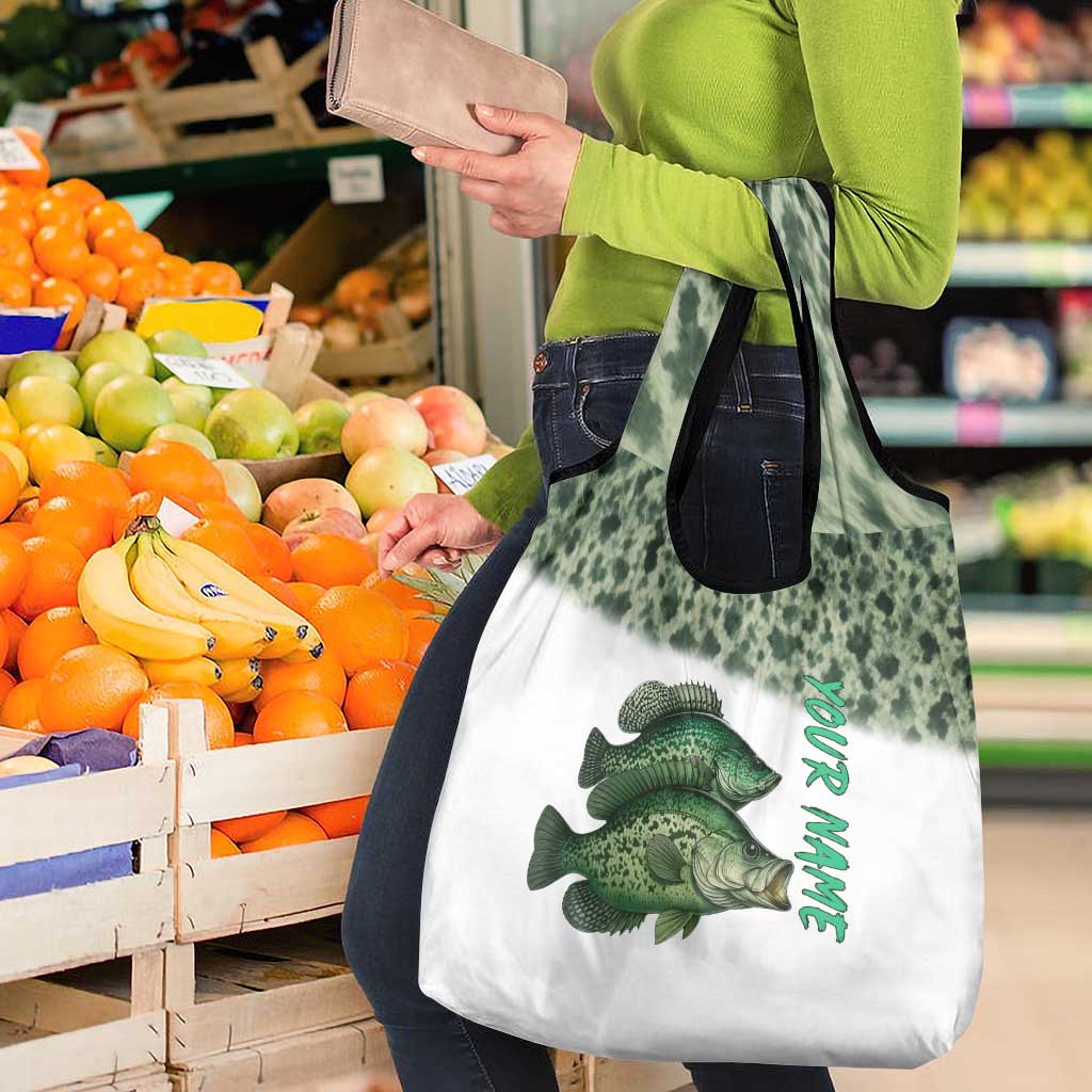 Crappie Tournament Fishing Customize Name Grocery Bag Camo Fade and Custom Name Design - Wonder Print Shop