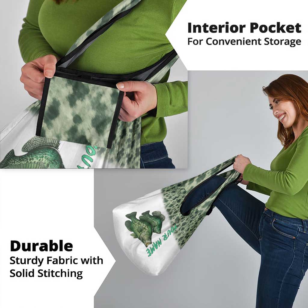 Crappie Tournament Fishing Customize Name Grocery Bag Camo Fade and Custom Name Design - Wonder Print Shop