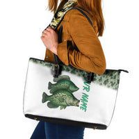Crappie Tournament Fishing Customize Name Leather Tote Bag Camo Fade and Custom Name Design - Wonder Print Shop