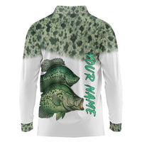 Crappie Tournament Fishing Customize Name Long Sleeve Polo Shirt Camo Fade and Custom Name Design - Wonder Print Shop
