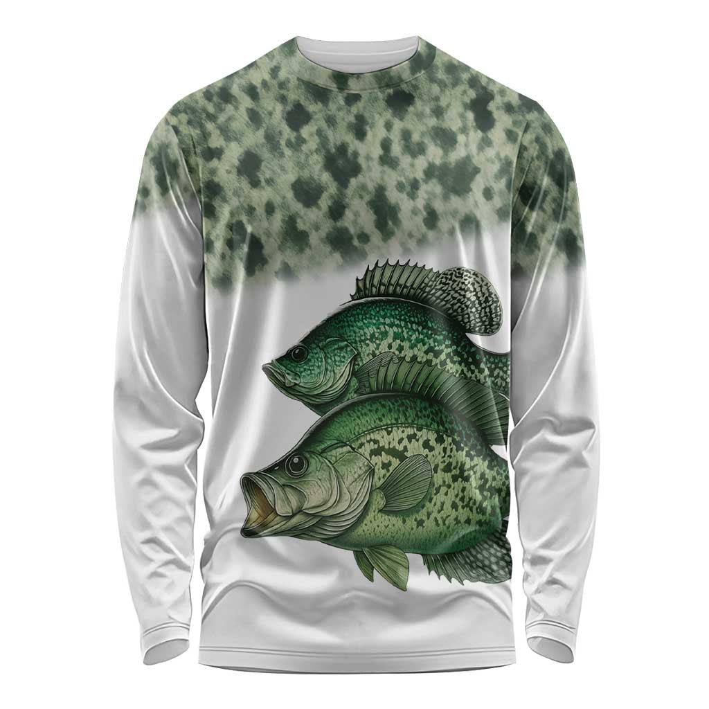 Crappie Tournament Fishing Customize Name Long Sleeve Shirt Camo Fade and Custom Name Design - Wonder Print Shop