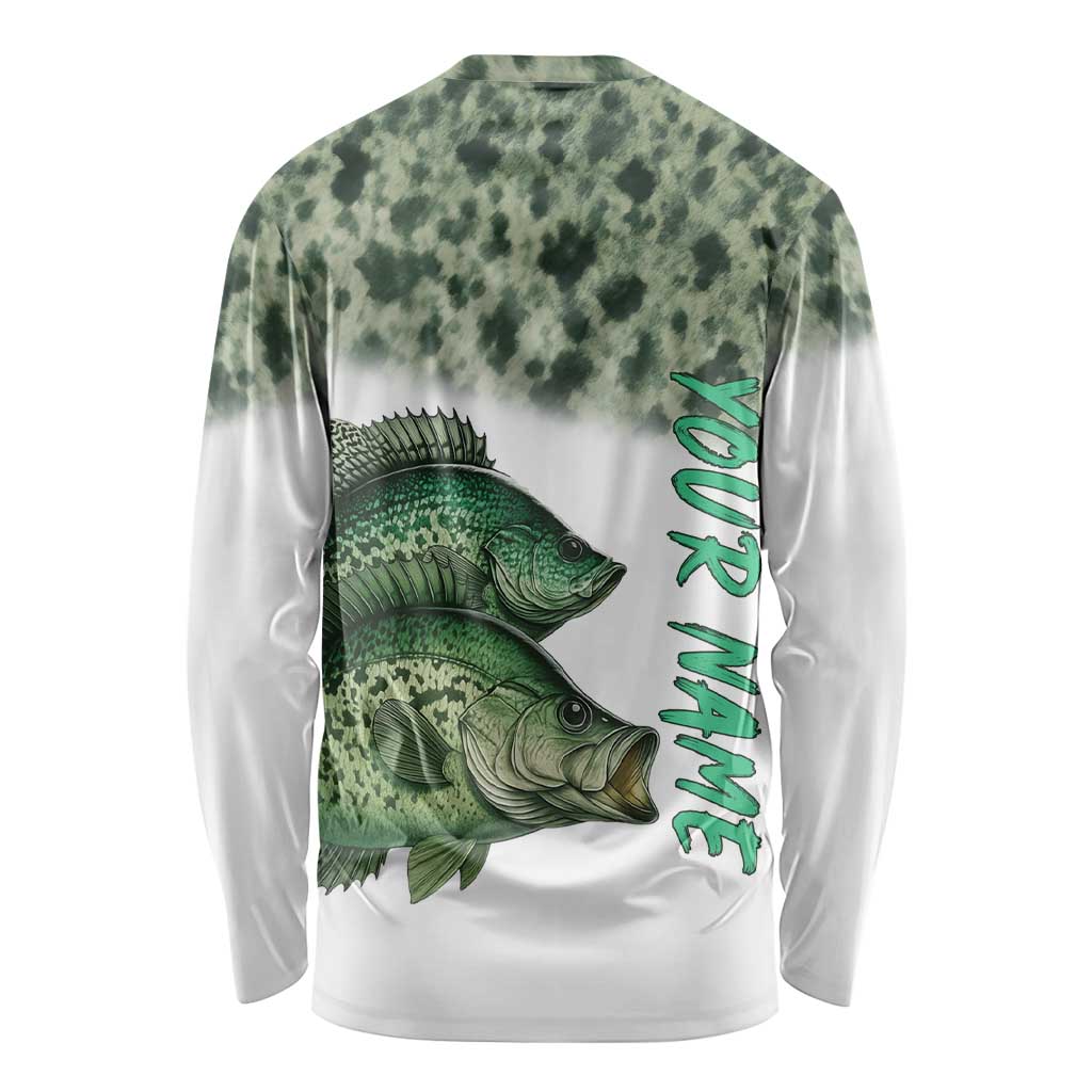 Crappie Tournament Fishing Customize Name Long Sleeve Shirt Camo Fade and Custom Name Design - Wonder Print Shop