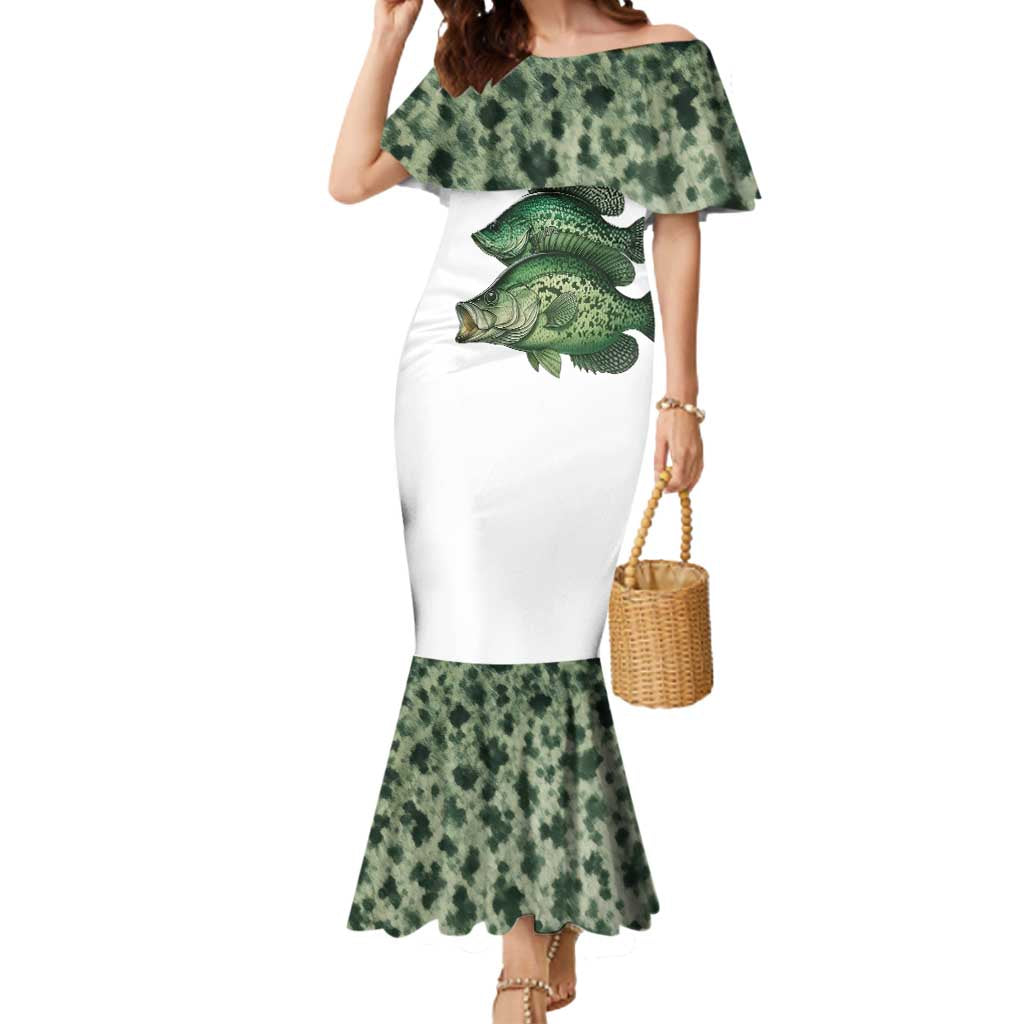 Crappie Tournament Fishing Customize Name Mermaid Dress Camo Fade and Custom Name Design - Wonder Print Shop