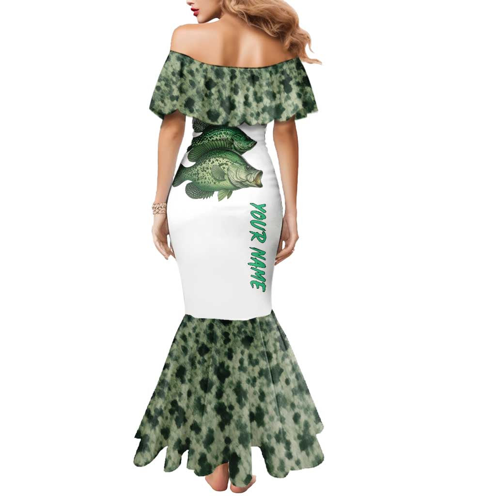 Crappie Tournament Fishing Customize Name Mermaid Dress Camo Fade and Custom Name Design - Wonder Print Shop