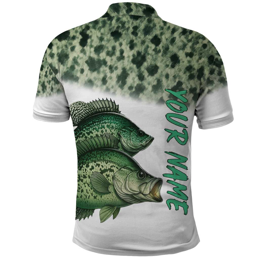 Crappie Tournament Fishing Customize Name Polo Shirt Camo Fade and Custom Name Design - Wonder Print Shop