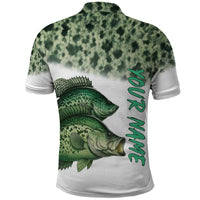 Crappie Tournament Fishing Customize Name Polo Shirt Camo Fade and Custom Name Design - Wonder Print Shop