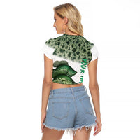 Crappie Tournament Fishing Customize Name Raglan Cropped T Shirt Camo Fade and Custom Name Design - Wonder Print Shop