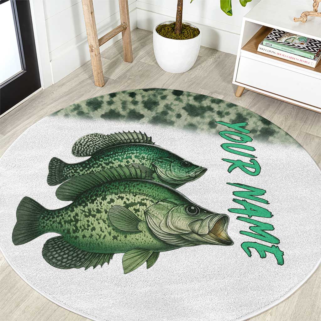 Crappie Tournament Fishing Customize Name Round Carpet Camo Fade and Custom Name Design - Wonder Print Shop