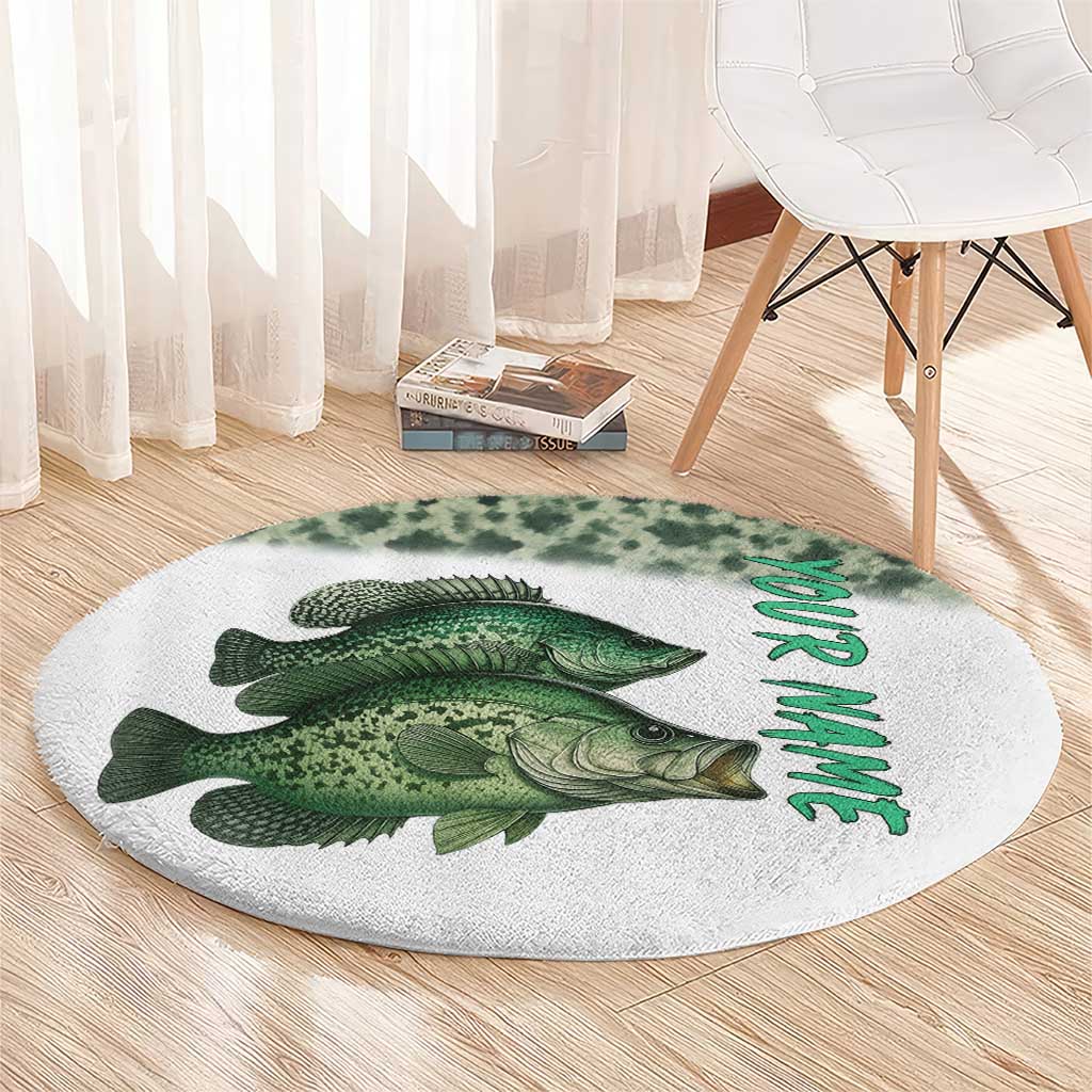 Crappie Tournament Fishing Customize Name Round Carpet Camo Fade and Custom Name Design - Wonder Print Shop