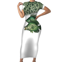 Crappie Tournament Fishing Customize Name Short Sleeve Bodycon Dress Camo Fade and Custom Name Design - Wonder Print Shop