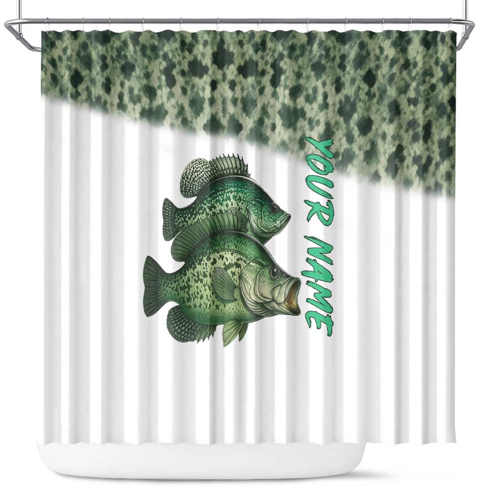 Crappie Tournament Fishing Customize Name Shower Curtain Camo Fade and Custom Name Design - Wonder Print Shop