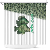 Crappie Tournament Fishing Customize Name Shower Curtain Camo Fade and Custom Name Design - Wonder Print Shop