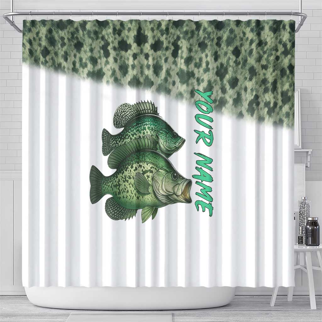 Crappie Tournament Fishing Customize Name Shower Curtain Camo Fade and Custom Name Design - Wonder Print Shop