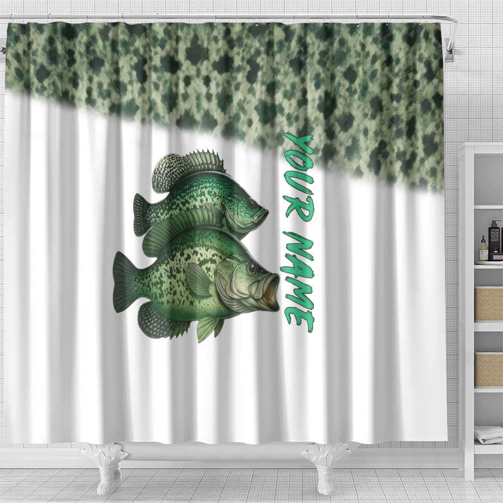 Crappie Tournament Fishing Customize Name Shower Curtain Camo Fade and Custom Name Design - Wonder Print Shop