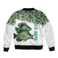 Crappie Tournament Fishing Customize Name Sleeve Zip Bomber Jacket Camo Fade and Custom Name Design - Wonder Print Shop