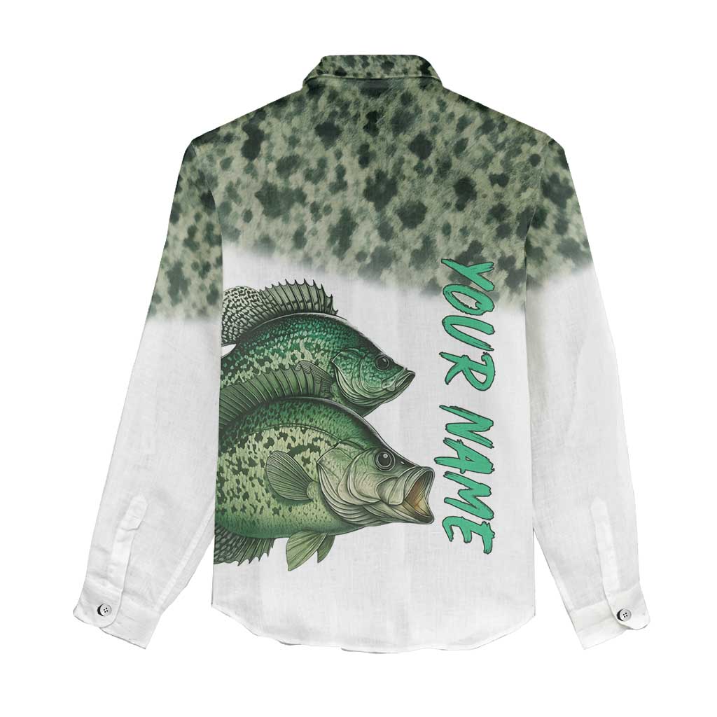Crappie Tournament Fishing Customize Name Women Casual Shirt Camo Fade and Custom Name Design - Wonder Print Shop