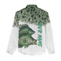 Crappie Tournament Fishing Customize Name Women Casual Shirt Camo Fade and Custom Name Design - Wonder Print Shop
