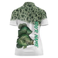 Crappie Tournament Fishing Customize Name Women Polo Shirt Camo Fade and Custom Name Design - Wonder Print Shop